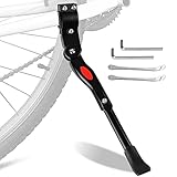 Sporgo Fahrradständer,Seitenständer Aluminiumlegierung Gummiständer Einstellbarer mit Anti-Rutsch Gummifuß,Fahrradständer Hinterbauständer für 22-28 Zoll Mountainbike,Rennrad,Fahrräder,BMX,MTB