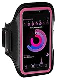 ONEFLOW Sportarmband Handy kompatibel mit Samsung Galaxy S10 Plus Armtasche Fitness Armband Sport Laufarmband Outdoor Handyhülle Joggen Arm Halterung Smartphone Handytasche, Pink