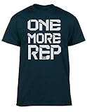 GO HEAVY Herren Regular Fit Kurzarm Gym Trainings T-Shirt | Fitness Sportshirt | Aufdruck One More Rep | Grün XL