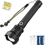 X.Store LED Taschenlampe Wiederaufladbar USB, Superhell 10000 Lumens XHP70.2 Taschenlampe Zoomable IPX65 Wasserdicht, 3 Modi Leistungsstarker Suchscheinwerfer für den Außenbereich, N