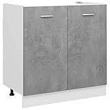 vidaXL Spülenunterschrank Küchenschrank Küchenzeile Küchenmöbel Unterschrank Küchenunterschrank Schrank Betongrau 80x46x81,5cm Spanp