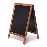 net-xpress Kundenstopper Holz außen für Gastro, Hellbraun/Teak, 55x85, Kundenstopper Tafel Restaurant Bistro Cafe G
