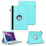 NAUC Medion Lifetab P9702 Tablet Schutzhülle Hülle Tasche Standfunktion 360° Drehbar Cover Case, Farben:Türk