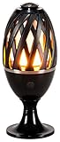 LED-Highlights Deko Lampe Feuer Fackel Garten Leuchte 10 x 24 cm Akku kabellos Flammeneffekt Stimmungslicht Tischlampe Rund Innen Aussen W