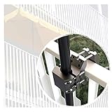 KD-TECH Sonnenschirmhalter für Balkongeländer Handlauf rund eckig Schirme Sonnenschirmständer (Anthrazit)