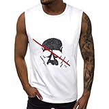 Herren Ärmelloses Tank-Top Slim Fit TankTops Schädel Drucke T-Shirt Sport Fitness Weste Gym Tankshirt Sommer Kurzarm Muskelshirt Unterhemden Oberteile Btruely