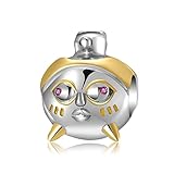 HMMJ 925 Sterling Silber Frauen Charme baumeln Perlen, vergoldet dreibeinige Figur DIY. Handgemachtes Anhänger Geschenk for Pandora/Troll/Chamilia Charme Armb