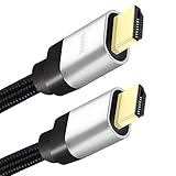 Abacus Range 8K 48 Gbps Ultra High Speed vergoldetes HDMI-Kabel | 2.1 HDMI HRD Kabel eARC kompatibel mit älteren 2.0 1.4 und v1.3 Geräten (Silber, 0,5 m)