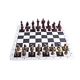 MENGGE Antike römische Schach-Set, EIN High-End-Brettspiel für Erwachsene und Anfänger, für Heimwerker-Dekorationsverzierungen (Color : Chess+Leather pad Chess Board)