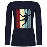 Handball Geschenk für Handballer - Handballer Vintage - XL - Marineblau - Sport - BCTW071 - Langarmshirt D