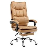 Bürostuhl Lehnstuhl Stühle, Leder Computer-Stuhl Ergonomischer Vorstand Schwenker Mit Lumbalpelotte Fußbank for Privatanwender (Color : Yellow)