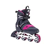 K2 Inline Skates ALEXIS 80 ALU Für Damen Mit K2 Softboot, Black - Pink, 30E0270