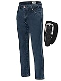 Wrangler Texas Herrenjeans Jeans 100% Baumwolle mit Gürtel in verschiedenen Waschungen/Farben (W35/L34, Coalblue Stone + schwarzer Gürtel)