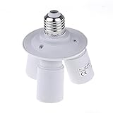 Kompassswc 3 in 1 E27 Lampenfassung Lampe Splitter E27 auf E27 Glühlampe Sockel Glühlampe Adapter Für Studiolampe Fotolampe Studioleuchte (1 Stück)