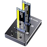 AOJUE 1:1 NVME Dockingstation, NVME Clone Dual-Bay Externe Festplatte SSD Gehäuse für M Key PCIe 2230/42/60/80/110 M.2 SSD (M.2 NVMe Clone M.2 NVMe)