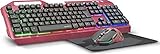 SpeedLink SL-670300-BY TYALO Illuminated Deskset Kabelgebunden Gaming-Tastatur, Maus-Set Beleuchtet, R