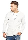 Rello & Reese Herren Strick-Jacke Cardigan Sweatjacke Übergangsjacke Strickweste CR-8777 [Ecru, S]
