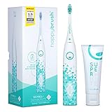 happybrush® Elektrische Schallzahnbürste | Elektrische Zahnbürste Schall VIBE 3 Weiß mit Aufsteckbürste & Zahnpasta für Weiße Z