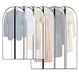Eyscoco Kleidersack Kleiderhülle, 6 Stück Kleidersack Anzugtasche Anzugsack Kleiderhülle aus Atmungsaktivem Material,Erstklassiger Schutz Aufbewahrung für Anzug M