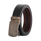 NJBYX Vintage männliche echte Leder-Gurte Automatische Schnalle schwarze Gürtel Kuh Ledergürtel für Männer 3.5cm (Color : Gold, Size : 120 cm)