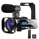 Fakavear 4K-Camcorder, Videokamera YouTube-Kamera Für Vlogging IR-Nachtsicht UHD 4K-Webcam 48MP 16X Digital-C
