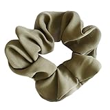 Xuniu Frauen Haar Bobble Scrunchie Mit Großen Bogen Einfarbig Pferdeschwanz Inhaber Retro Krawattenseil Grü