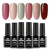 TOMICCA UV Nagellack Shellac Nude Grün Rot Rosa Gel Nagellack Set Pastel Farben Gellack für Gelnägel 6*8