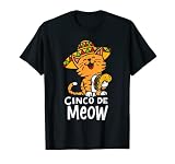 Cinco De Meow Süßes Cinco De Mayo Sombrero Taco Katzen-Kostüm T-S