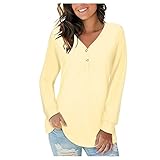 sweatshirts für damen bluse damen lässige oberteile mit gestreiften nähten in kontrastfarbe tunika mit reißverschluss und v ausschnitt herbst langarmshirts lockerer beque(#T-Shirts-220118+29-A11, XL)