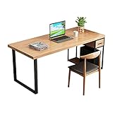 Stehender Laptop-Schreibtisch Moderner minimalistischer Stil Pine Desk Home Office Desktop PC. Laptop-Schreibtisch mit Schubladen und Hauptschrank stabile Schreibtisch-Workstation Eckcomp