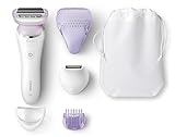 Philips Elektrorasierer Damen SatinShave Prestige BRL170/00 – Elektrischer Rasierer mit 5 Zubehörteilen zur Anwendung an Behaarung der Beine, Achseln und Bikinizone - universell einsetzb