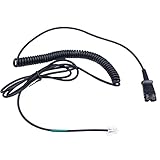 QD auf RJ Quick Disconnect Spiralkabel, Wantek RJ9 Stecker Adapter Ersatz für Plantronics Headset Kompatibel mit Festnetztelefone Plantronics AVAYA Aastra Alcatel Lucent Mitel InterTel (XPQD-S1)