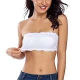 WOWENY BH Spitze Damen Trägerlos Büstenhalter ohne Träger oder Durchsichtige Träger Tube Top BH Oberteil Bandeau mit eingefüg