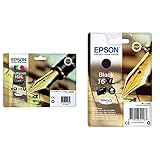 Epson Original 16 Tinte Füller, WF-2630WF WF-2650DWF WF-2660DWF WF-2750DWF WF-2760DWF, (Multipack, 4-farbig) & Original 16XL Tinte Füller schw
