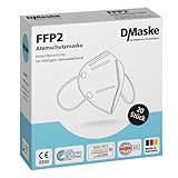 DMaske FFP2 Atemschutzmaske 20 Stück - Deutscher Hersteller - CE-zertifiziert gemäß Norm EN 149:2001 + A1:2009 - geringer Atemwiderstand - angenehmer Tragekomfort - Mund & N