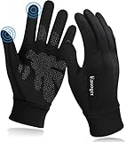 Touchscreen Handschuhe, Easoger Laufhandschuhe Damen Herren, Anti-Rutsch & Reflektierendes Logo, Winterhandschuhe Handschuhfutter für Laufen, Wandern, F