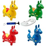 Rody Komplett-Set, Sprungpferd + Schaukel + Pumpe von ATC. Hüpftier Rock n Rody Cavallo Ledraplastic Gymnic (rot)