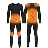 TTIK Winter Men's Thermal Underwear Set USB Electric Heating and Warm Underwear for Skiing Cycling Camping