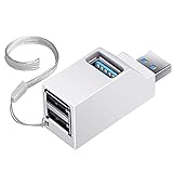 BASIC HOUSE® Mini tragbarer 2-Port USB 2.0 + 2-Port 3.0 USB Hub Adapter Für Notebook Laptop PC (White)