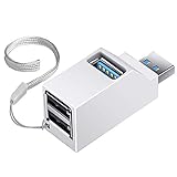 BASIC HOUSE® Mini tragbarer 2-Port USB 2.0 + 2-Port 3.0 USB Hub Adapter Für Notebook Laptop PC (White)