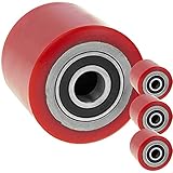 PrimeMatik - Paletten Fixierer Rad für Hubwagen Polyurethan Rolle 80x70 mm 800 Kg 4-Pack