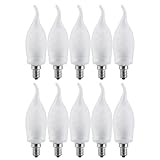 10 x Paulmann ESL Energiesparlampe Kerze 7W = 25W E14 Windstoß satiniert matt warmweiß 2700K 88069 Windstoßk