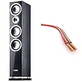 Canton Chrono 509.2 DC Standlautsprecher (160/320 Watt) schwarz & KabelDirekt - Lautsprecherkabel - Made in Germany - 15m - (2x2,5mm² HiFi Audio Boxenkabel für Lautsprecher & Surround System)