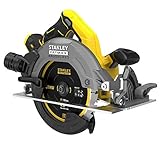 Stanley FatMax V20 Akku-Handkreissäge SFMCS550B (18V, bürstenlos, werkzeuglose Schnitttiefen- und Winkeleinstellung bis 55°, mit Staubsaugeranschluss, Lieferung ohne Akku und Ladgerät)