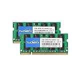 TECMIYO 4GB RAM(2x2GB) PC2 6400 2Rx8 PC2-6400S CL6 DDR2 SODIMM 800MHZ 1.8V DDR2-800 200pin Non-ECC Ungepufferter SODIMM Laptop-Speicher Ram für Imac Intel, AMD Sy