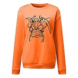 Damen Langarm Skelett Print Pullover Sweatshirt Top Halloween Damen Langarm Totenkopf Print Pullover Sweatshirt Top