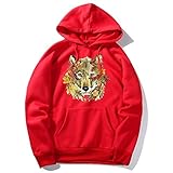 Yunweisi Hoody Unisex Hoodie 3D Lustig Tierischer Gedruckt Kapuzenpullover Sportbekleidung Langarm Warm Gefüttert Casual Kapuzenpulli Pullover Hoodies Sweatshirt FüR Herren Damen Mit Kangaroo Pock