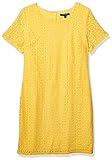 Sharagano Damen Tshirt Lace Dress Kleid, gelb, 44