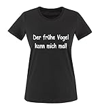 Der Frühe Vogel kann Mich mal. Women T-Shirt Gr. XL - Schwarz/W