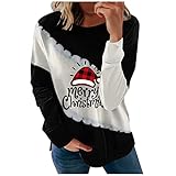 Weihnachten Kapuzenpullover Damen Longshirt Crinkle Shirt Damen top rosa Pullover Damen v Ausschnitt einfärben von Textilien Frauen t-Shirt Herbstjacken Damen Meine bestellungen anzeig